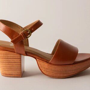 FORTRESS OF INCA - Hannah Platform Clog Sandal - Whiskey Brown - Size 37